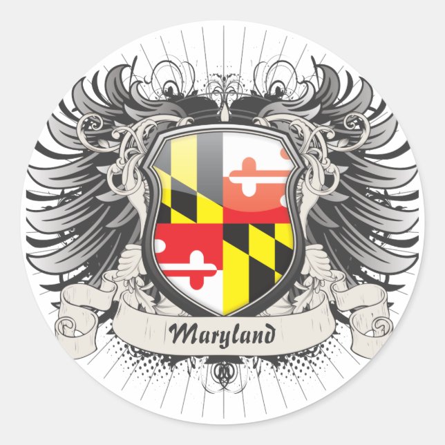 Maryland Crest Classic Round Sticker (Front)