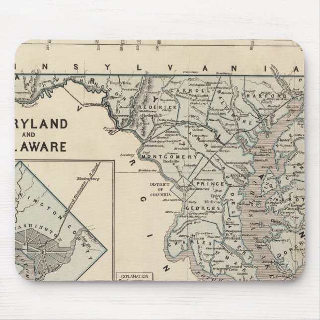 Maryland, Delaware, DC Mouse Mat (Front)