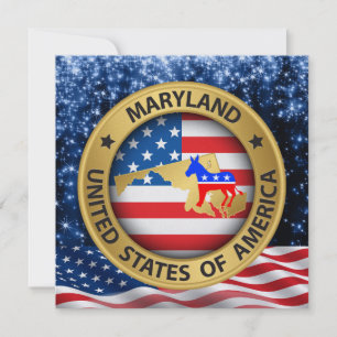 Maryland Democrat Patriotic Invitation - srf