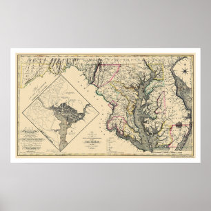 Maryland Detailed Map 1795 Poster