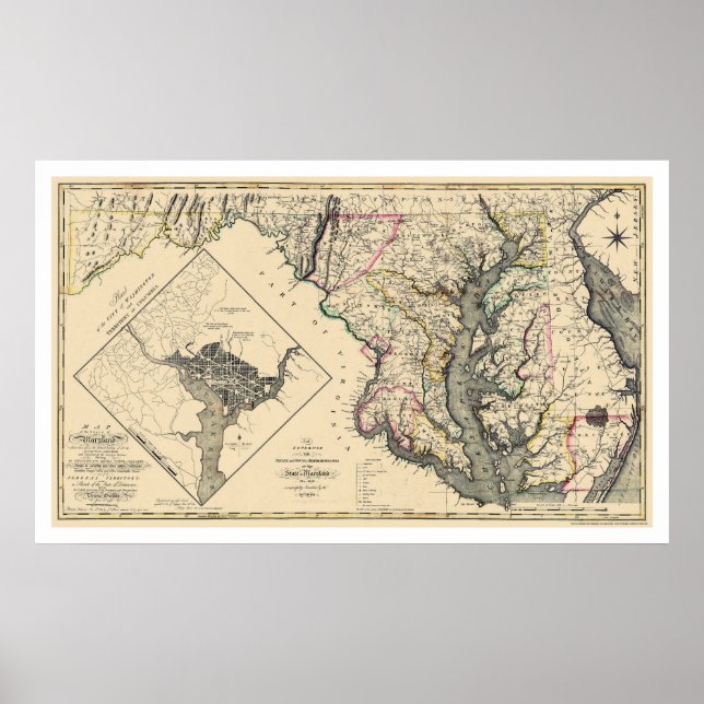 Maryland Detailed Map 1795 Poster (Front)