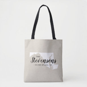 Maryland Family Monogram State Tote Bag
