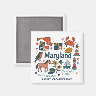 Maryland  Family Trip Keepsake Personalised Magnet