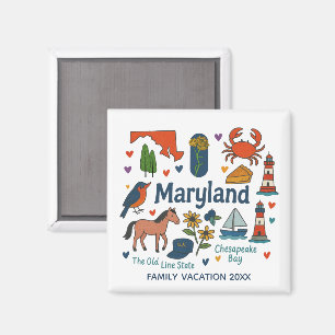 Maryland Family Trip Keepsake Personalised Magnet
