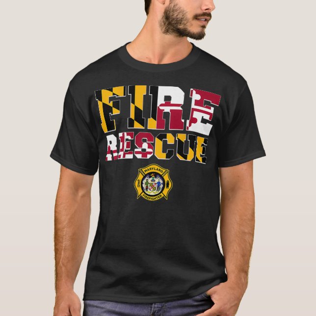 Maryland Fire Rescue Department Firefighters T-Shirt (Front)