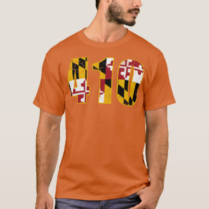 Maryland Flag 410 Area Code T-Shirt