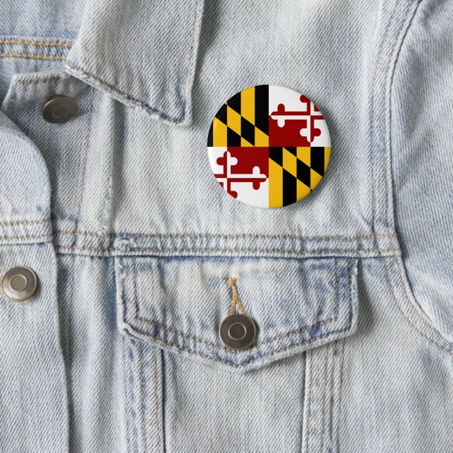 Maryland flag 6 cm round badge (In Situ)