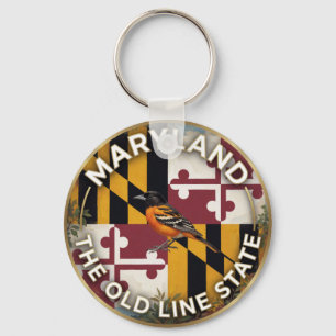 🦜 Maryland Flag and Baltimore Oriole Heritage Key Ring