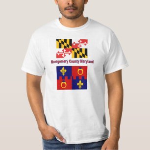 Maryland Flag and Montgomery County Flag T-shirt