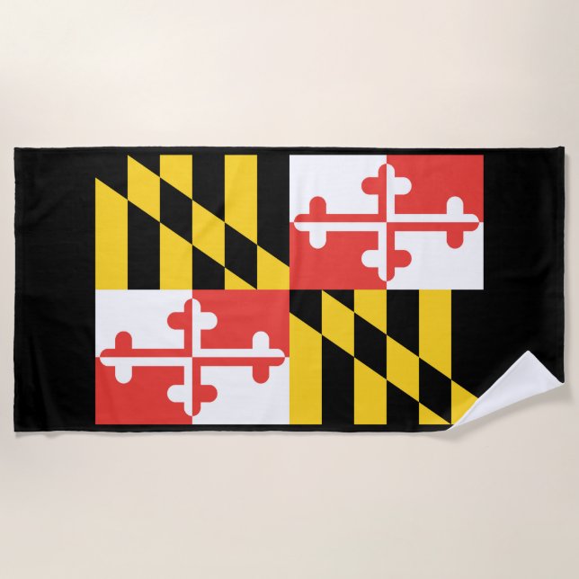 Maryland Flag Beach Towel (Front)
