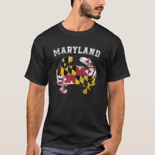 Maryland Flag Blue Crab State Pride Retro Tee