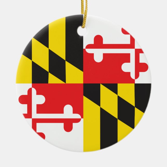 MARYLAND FLAG CERAMIC TREE DECORATION (Front)