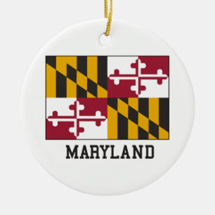 Maryland Flag Ceramic Tree Decoration