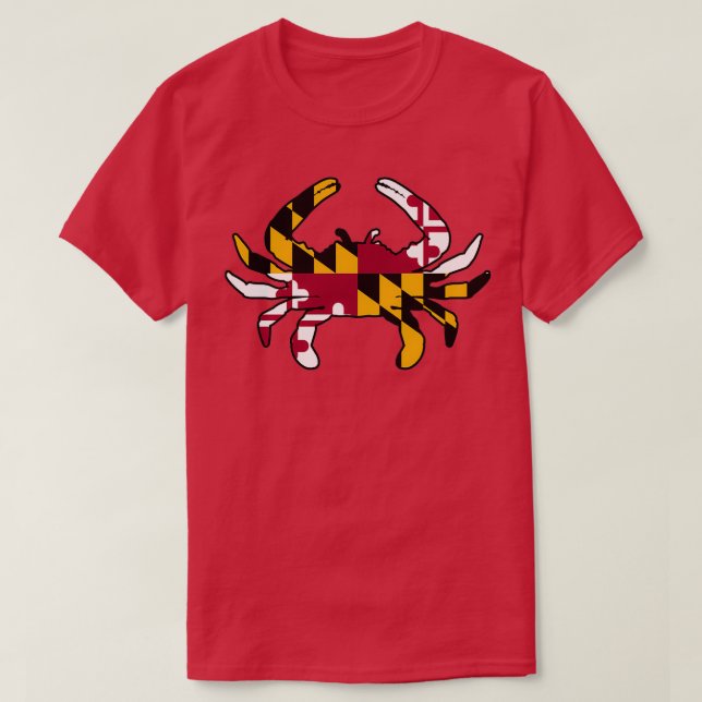 Maryland Flag Chesapeake Bay Blue Crab T-Shirt (Design Front)