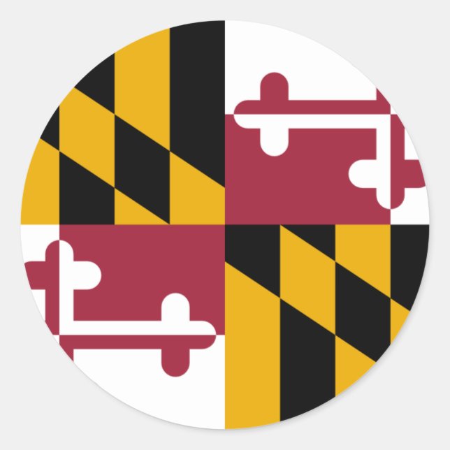 Maryland Flag Classic Round Sticker (Front)