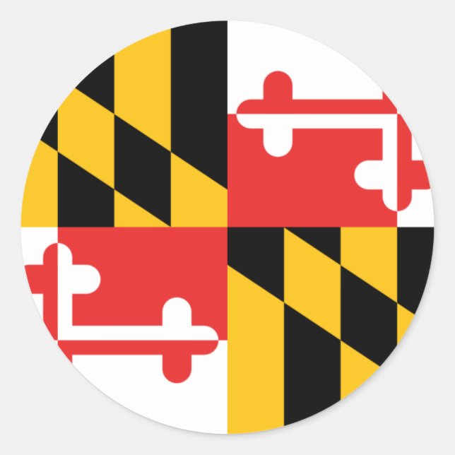 Maryland Flag Classic Round Sticker (Front)