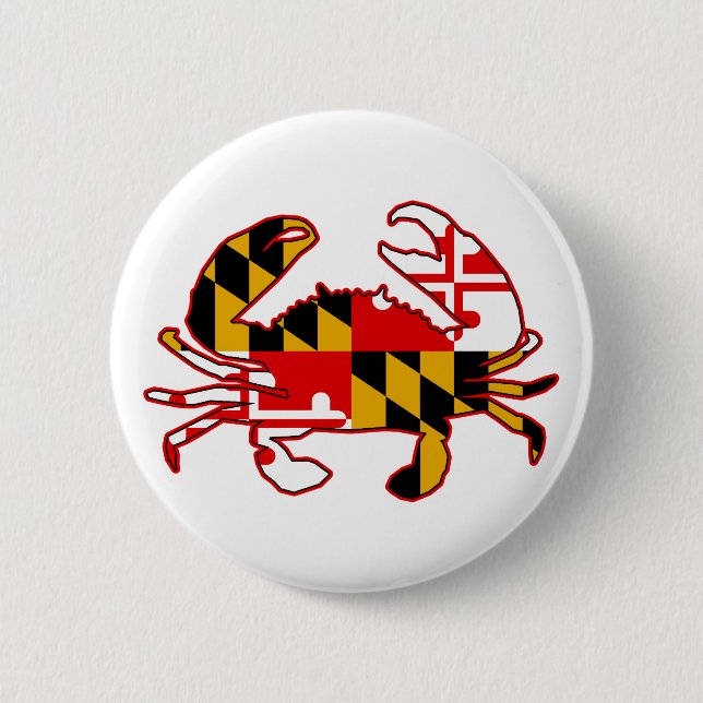 Maryland Flag Crab 6 Cm Round Badge (Front)