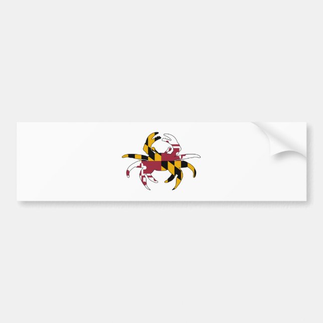 Maryland Flag Crab Bumper Sticker (Front)