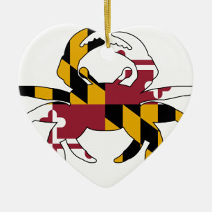 Maryland Flag Crab Ceramic Tree Decoration