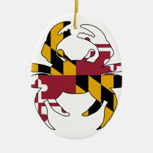 Maryland Flag Crab Ceramic Tree Decoration