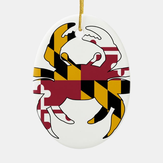 Maryland Flag Crab Ceramic Tree Decoration (Front)