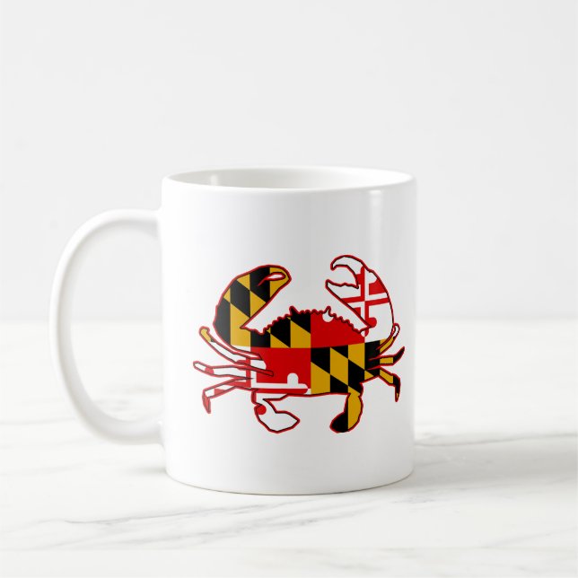 Maryland Flag Crab Coffee Mug (Left)