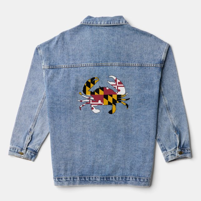 Maryland Flag Crab Denim Jacket (Back)