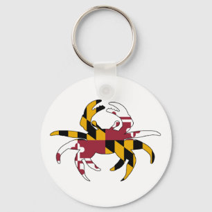 Maryland Flag Crab Key Ring