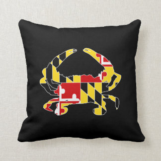 Maryland Flag Crab Polyester Throw Pillow 16" x 16