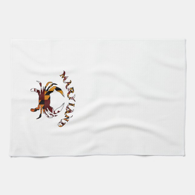 Maryland Flag Crab Tea Towel (Horizontal)