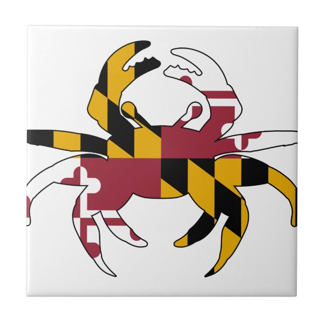Maryland Flag Crab Tile (Front)
