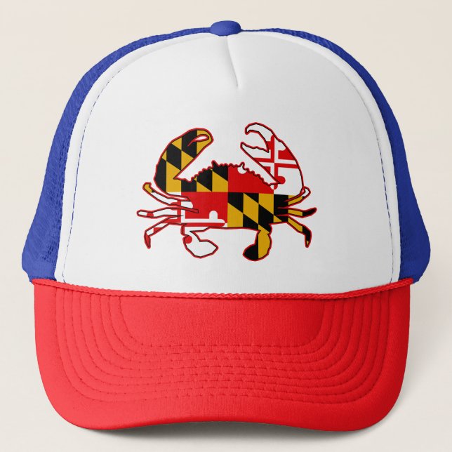 Maryland Flag Crab Trucker Hat (Front)