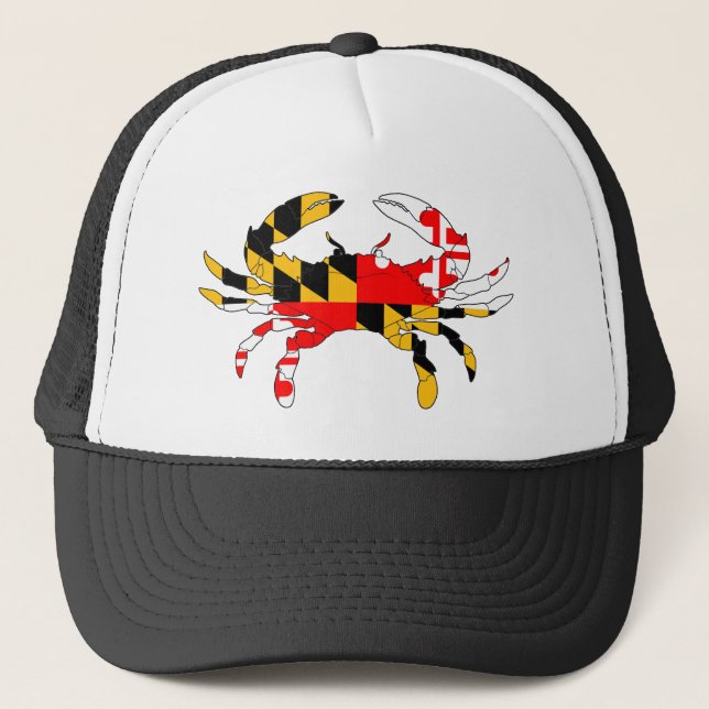 Maryland Flag Crab Trucker Hat (Front)