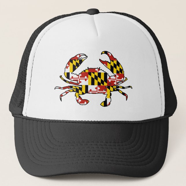 Maryland flag crab trucker hat (Front)