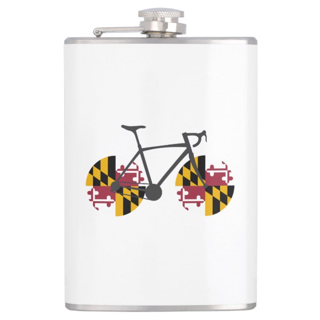 Maryland Flag Cycling Hip Flask (Front)