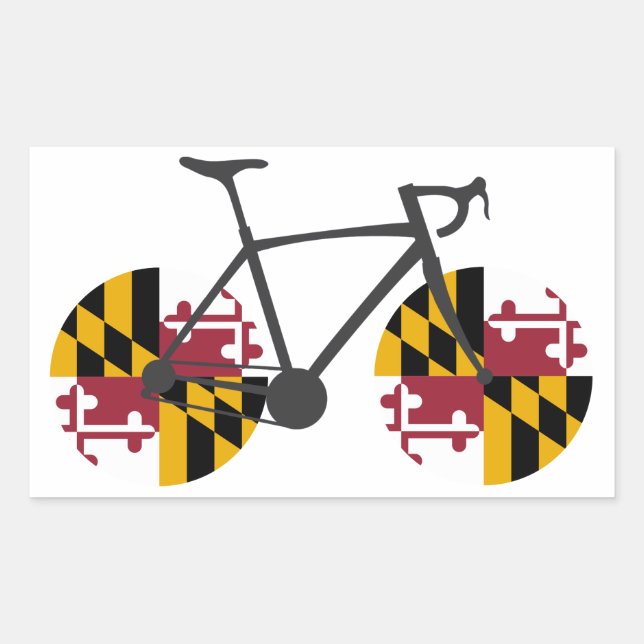 Maryland Flag Cycling Rectangular Sticker (Front)