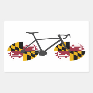 Maryland Flag Cycling Rectangular Sticker
