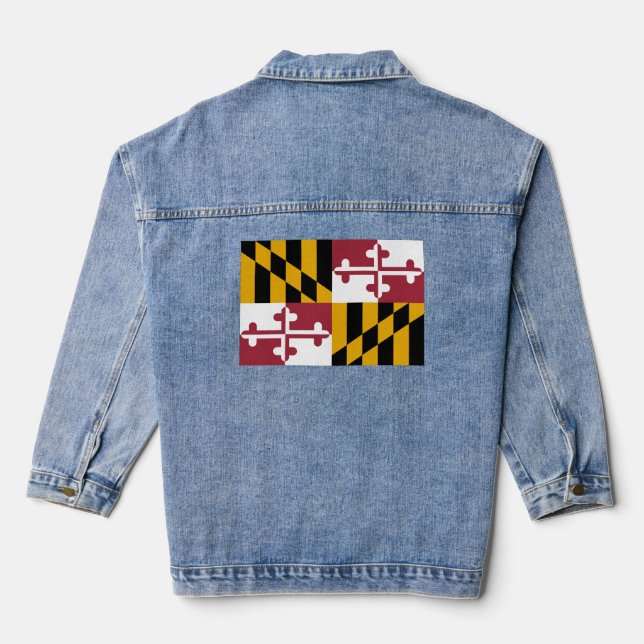 Maryland Flag  Denim Jacket (Back)