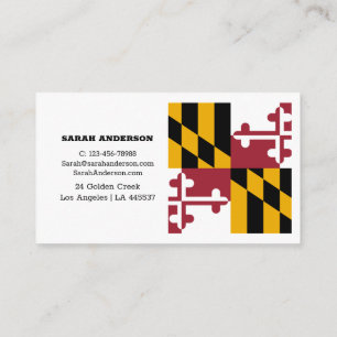 Maryland Flag Elegant Business Card / USA