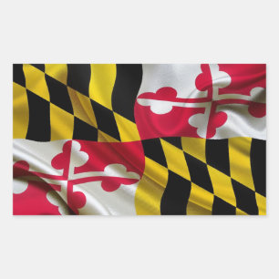 Maryland Flag Fabric Rectangular Sticker