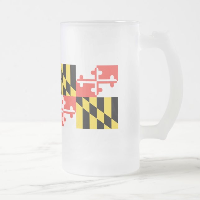 MARYLAND Flag - Frosted Glass Beer Mug (Right)