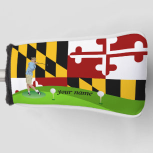 Maryland flag golf head cover