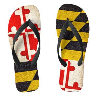 Maryland Flag - Grunge Flip Flops