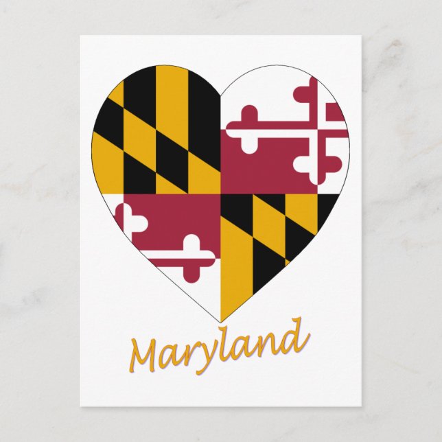 Maryland Flag Heart Postcard (Front)