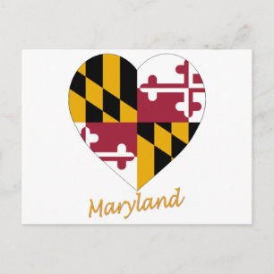 Maryland Flag Heart Postcard