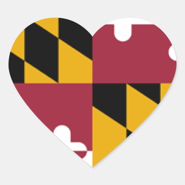 Maryland Flag Heart Sticker (Front)