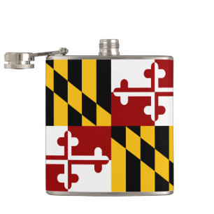 Maryland flag hip flask