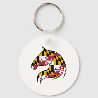 Maryland Flag Horse Button Key Ring