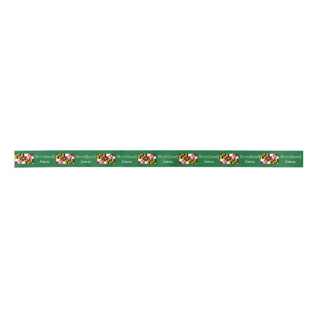 Maryland Flag Humourous Christmas Ribbon Satin Ribbon (Front)