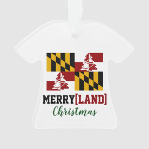 Maryland Flag Humourous Xmas Tree Ornament